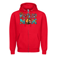 Red Western Rodeo Mom Zipper Hoodie - BundleAndBundleShop