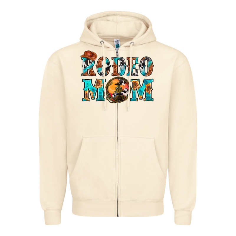 Western Rodeo Mom Zipper Hoodie by BundleAndBundleShop | Teevron