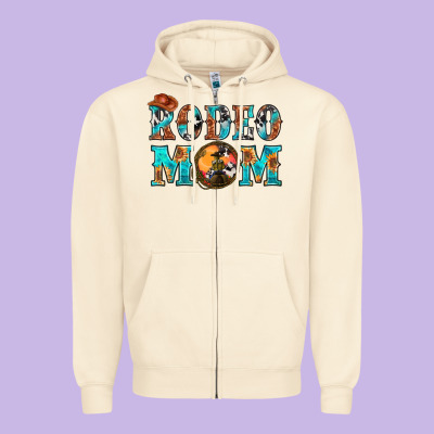 Western Rodeo Mom Zipper Hoodie Designed By Bundleandbundleshop