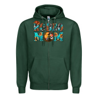 Sports Green Western Rodeo Mom Zipper Hoodie - BundleAndBundleShop