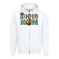 White Western Rodeo Mom Zipper Hoodie - BundleAndBundleShop