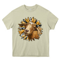 Mossy sunflower with goat Heavy Core Tee - RanaPortraitStore