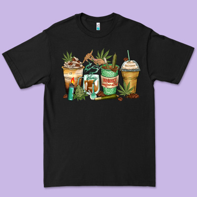 Highly Caffeinated Coffee Cups Premium Tee Designed By Zillion Design Studio