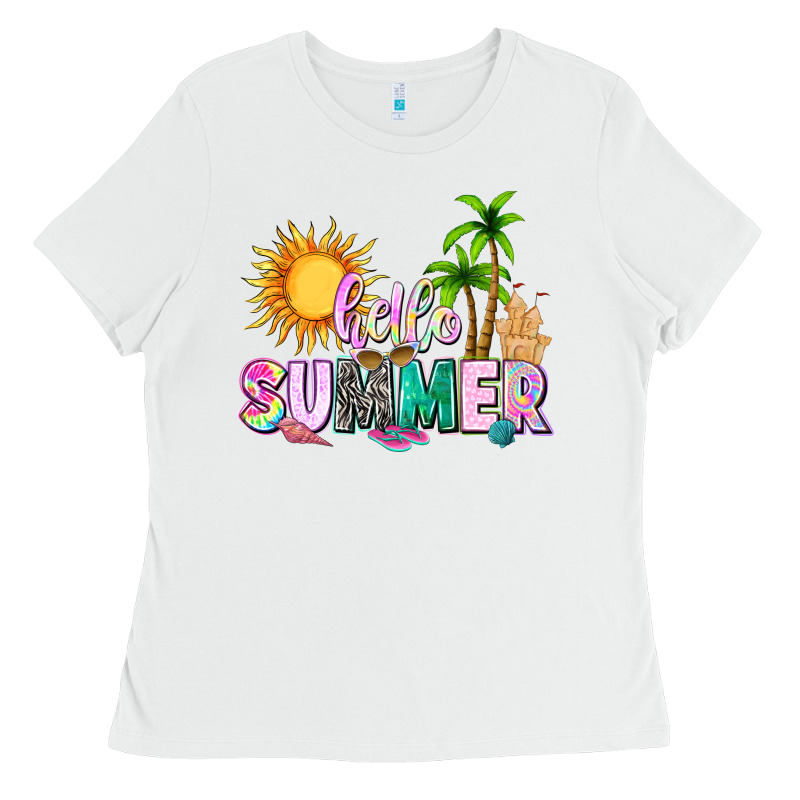 Hello Summer With Sun Ladies Tee by texasbilliewilder | Teevron