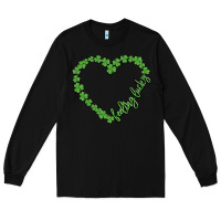 Black shamrock heart felling lucky Long Sleeve Tee - MaliasSmallBusiness