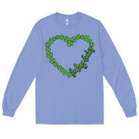 Colony Blue shamrock heart felling lucky Long Sleeve Tee - MaliasSmallBusiness
