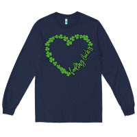 Navy shamrock heart felling lucky Long Sleeve Tee - MaliasSmallBusiness