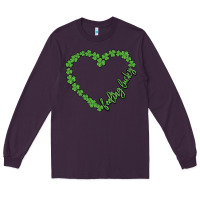 Plum shamrock heart felling lucky Long Sleeve Tee - MaliasSmallBusiness