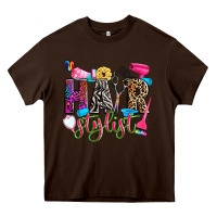 Chocolate Brown hairstylist Heavy Core Tee - Zillion Design Studio