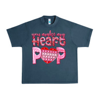 Midnight Navy you make my heart pop Urban Heavy Tee - NancyCooperArtShop