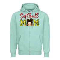Seafoam Softball Mom Zipper Hoodie - BundleAndBundleShop