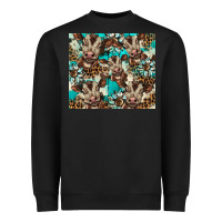 Black western cowhide sunflower baby cow Heavyweight Sweatshirt - BarkalooDesign
