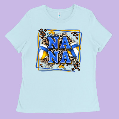 Volleyball Nana With Leopard Ladies Tee Designed By Zillion Design Studio