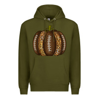 Army Green American Football Pumpkin Premium Hoodie - texasbilliewilder