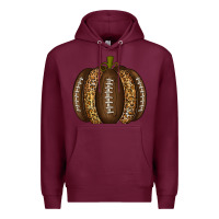 Burgundy American Football Pumpkin Premium Hoodie - texasbilliewilder