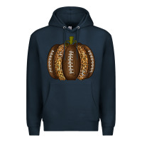 Navy American Football Pumpkin Premium Hoodie - texasbilliewilder