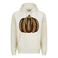 Oatmeal Heather American Football Pumpkin Premium Hoodie - texasbilliewilder