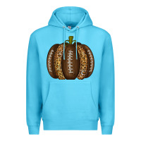 Ocean Blue American Football Pumpkin Premium Hoodie - texasbilliewilder
