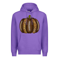 Purple American Football Pumpkin Premium Hoodie - texasbilliewilder
