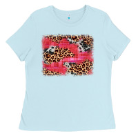 Baby Blue valentine's day cowhide leopard background Ladies Tee - JahusDesignShop