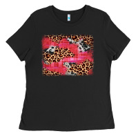 Black valentine's day cowhide leopard background Ladies Tee - JahusDesignShop