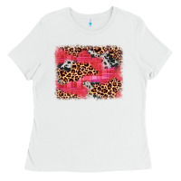 White valentine's day cowhide leopard background Ladies Tee - JahusDesignShop