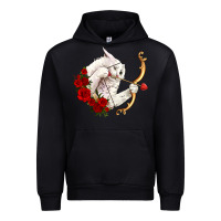 Black cupid cat Urban Hoodie - OliviaCreatesArt
