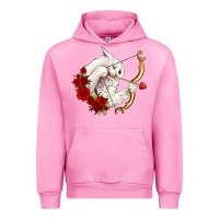 Fuchsia Pink cupid cat Urban Hoodie - OliviaCreatesArt