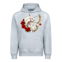 Heather Grey cupid cat Urban Hoodie - OliviaCreatesArt