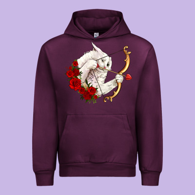 Cupid Cat Urban Hoodie Designed By Oliviacreatesart