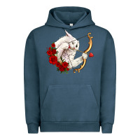 Pigment Midnight Navy cupid cat Urban Hoodie - OliviaCreatesArt