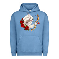 Pigment Pebble Blue cupid cat Urban Hoodie - OliviaCreatesArt