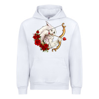 White cupid cat Urban Hoodie - OliviaCreatesArt
