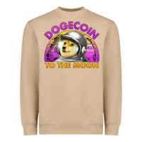 Doge Coin To The Moon 80's Retro Sunset Heavyweight Sweatshirt | Teevron