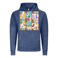 Vintage Denim back to school seamless pattern Vintage Hoodie - BundleAndBundleShop