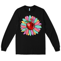 Black teacher apple Long Sleeve Tee - MaliasSmallBusiness