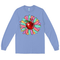 Colony Blue teacher apple Long Sleeve Tee - MaliasSmallBusiness