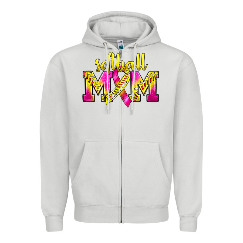 Softball Mom Breast Cancer Zipper Hoodie by BundleAndBundleShop | Teevron