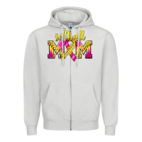 Dove Grey Softball Mom Breast Cancer Zipper Hoodie - BundleAndBundleShop