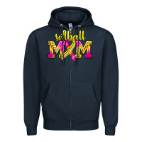 Navy Softball Mom Breast Cancer Zipper Hoodie - BundleAndBundleShop