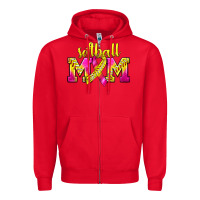 Red Softball Mom Breast Cancer Zipper Hoodie - BundleAndBundleShop