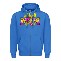 True Royal Softball Mom Breast Cancer Zipper Hoodie - BundleAndBundleShop