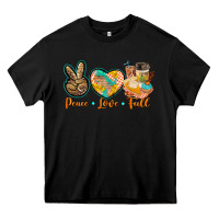 Black peace love fall Heavy Core Tee - BarkalooDesign