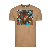Vintage Coffee western floral bullskull cowhide and leopard Vintage Tee - Artiststas