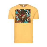 Vintage Mustard western floral bullskull cowhide and leopard Vintage Tee - Artiststas