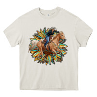 Cream sunflower rodeo Heavy Core Tee - RanaPortraitStore