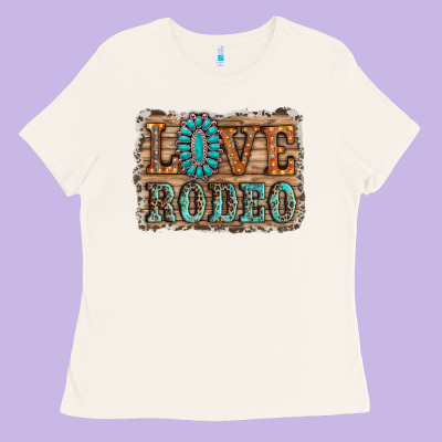 Love Rodeo Gemstone Ladies Tee Designed By Ranaportraitstore