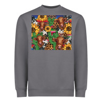Storm western cactus sunflower highlands cow Heavyweight Sweatshirt - BarkalooDesign