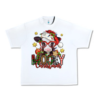 Mooey Christmas Baby Calf Urban Heavy Tee | Teevron