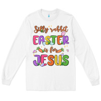 White silly rabbit easter is for jesus Long Sleeve Tee - MaliasSmallBusiness